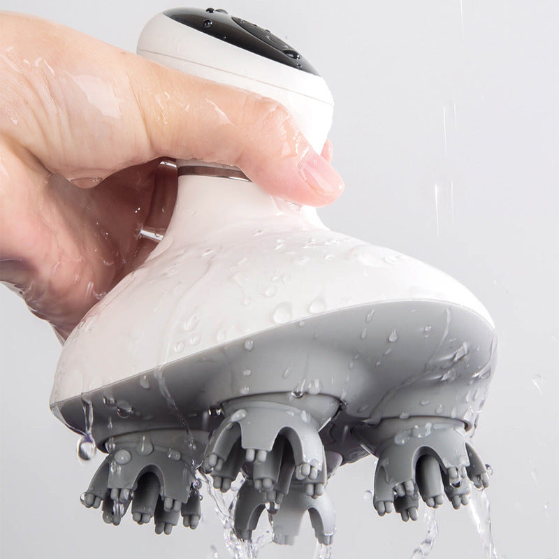 Masajeador eléctrico de cabeza resistente al agua, recargable.