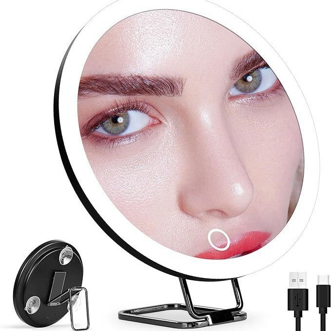 Espejo para maquillaje con luz LED.
