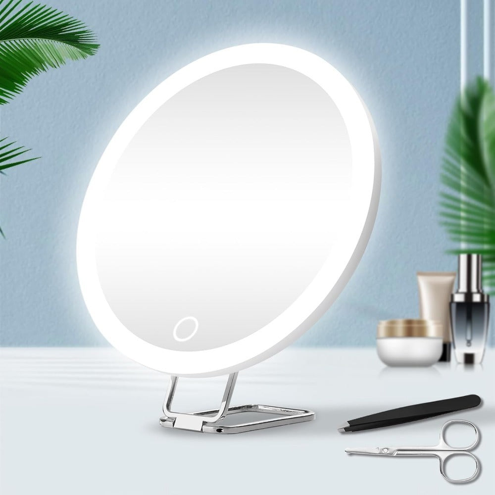 Espejo para maquillaje con luz LED.
